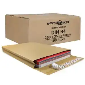 Versandtasche versando 100 Faltentaschen DIN B4, braun