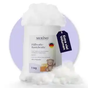Füllwatte Merino 1 Kg Beutel | Füllmaterial aus 100% Polyester