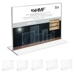 Tischaufsteller HMF 46924 Acryl gerade | 5 Stück | DIN A5