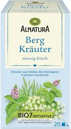 Bio-Kräutertee Alnatura Bio Bergkräutertee, 20 Beutel, 6er Pack