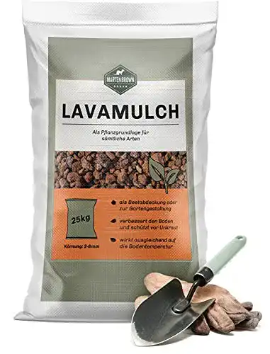 Lavamulch Martenbrown ® 25 kg | Lavagranulat 2-8 mm, rot