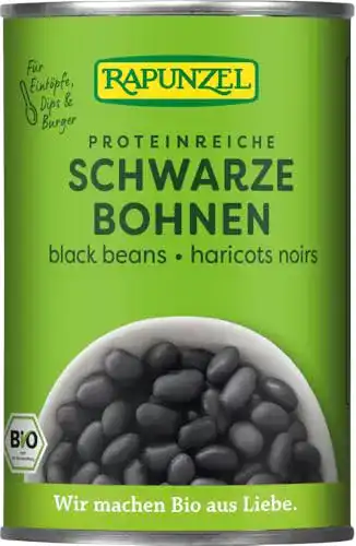 Schwarze Bohnen Rapunzel Bio in der Dose (6 x 400 gr)