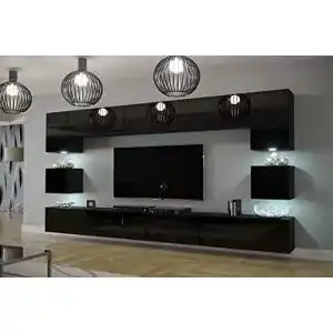 Wohnwand Furnitech Modernes TV Möbel mit LED Beleuchtung