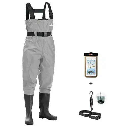 Wathose FISHINGSIR für Herren mit Stiefeln, für die Jagd, wasserdicht, Nylon und PVC mit Watgürtel