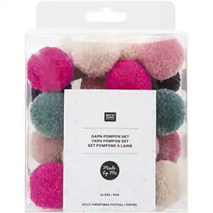 Pompons Rico Design Garnpompon Jolly Xmas Pastell: 24