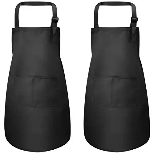 Kinderschürze Fodlon 2 Stück Schwarz Schürzen mit Taschen