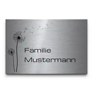 Türschild CHRISCK design Edelstahl mit Gravur Familienschild