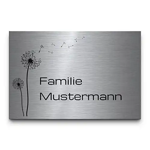 Türschild CHRISCK design Edelstahl mit Gravur Familienschild