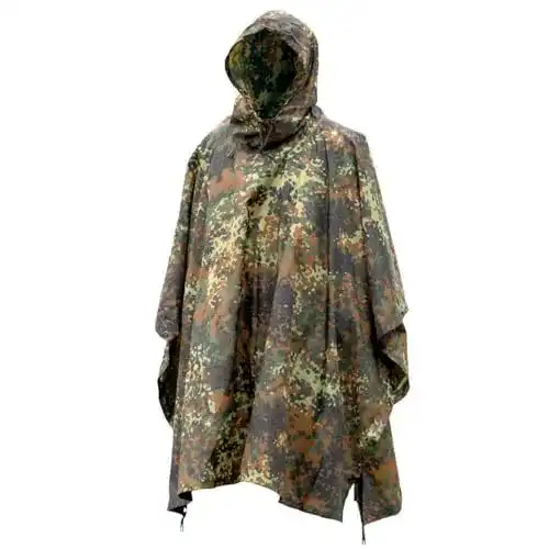Regenponcho-Jagd Mil-Tec Herren Poncho-10630021, Flecktarn