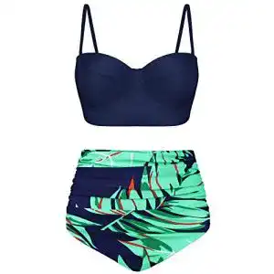 Bikini Angerella Vintage Neckholder Hohe Taille Set Badeanzug