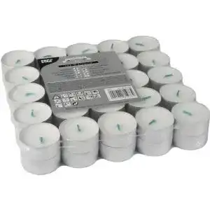 Stearin-Kerzen PAPSTAR 50 Teelichte Ø 37,2 mm, 17,9 mm Weiss