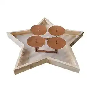 Adventskranz Holz Davartis Vintage Adventskranz Sternteller