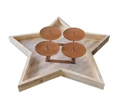 Adventskranz Holz Davartis Vintage Adventskranz Sternteller