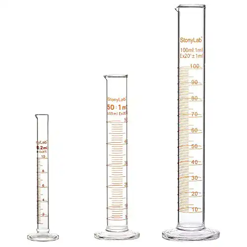 Messzylinder stonylab 3er Pack 10 ml, 50 ml, 100 ml Borosilikatglas