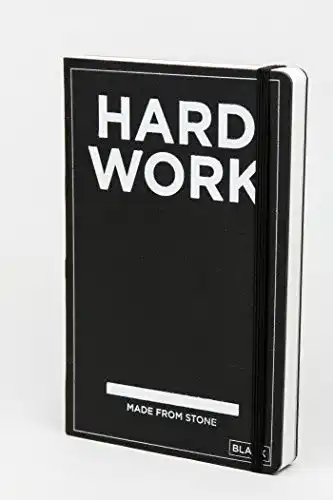 Steinpapier Hard Work Book, Notizbuch, blanko