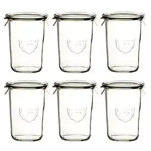Weckgläser Weck 6X Sturzglas 850ml (3/4 Liter) mit Gummiring
