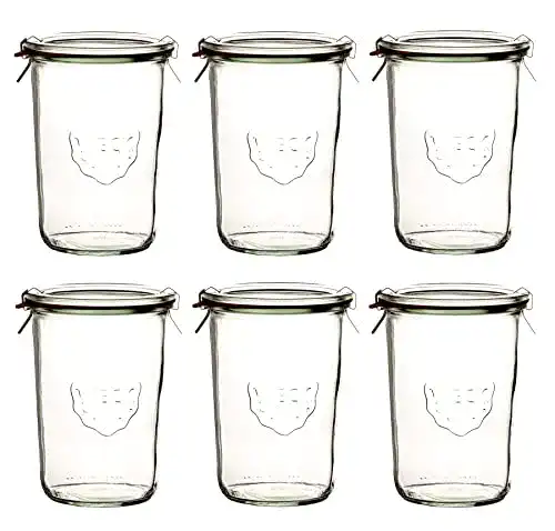 Weckgläser Weck 6X Sturzglas 850ml (3/4 Liter) mit Gummiring