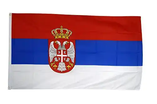 Serbien-Flagge Flaggenfritze Fahne/Flagge Serbien mit Wappen