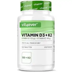 Vitamin-D3-Tabletten Vit4ever Vitamin D3 + K2 Depot, 180 Tabl.