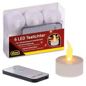 LED-Teelicht Idena 38204 LED Teelichter, 6 Stück, elektrisch