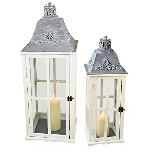 Holzlaterne Multistore 2002 2tlg. Set Stalllaterne H75/58cm