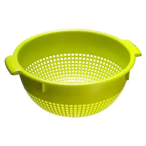 Plastiksieb Westmark Seiher/Sieb, mit Griffmulden u. Aufsatzrasten