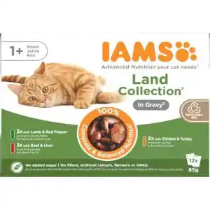 IAMS-Katzenfutter Iams Delights Land Collection, 12 x 85g
