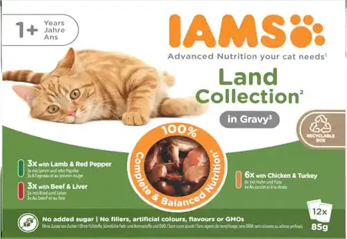 IAMS-Katzenfutter Iams Delights Land Collection, 12 x 85g