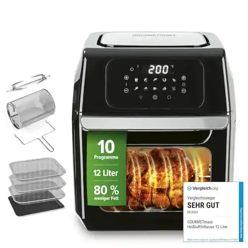 Heißluftfritteuse 12 Liter GOURMETmaxx Digitale XXL