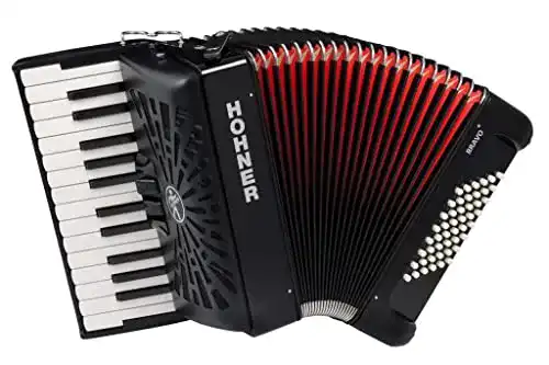 Hohner-Akkordeon Hohner Bravo II 48 Silentkey Akkordeon, Schwarz