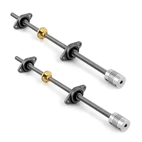 Gewindespindeln QWORK 2 Sets 300 mm 8 mm T8 Gewindestange