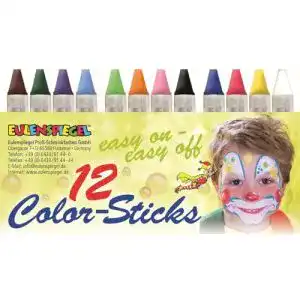 Schminkstifte Eulenspiegel 626122 Color-Sticks, 12 Stück, Fettbasis