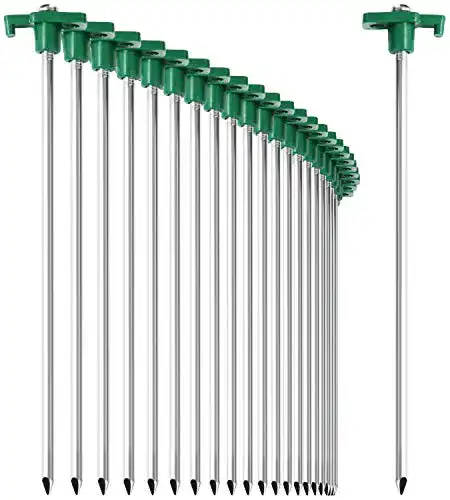 Zeltnägel com-four ® 24x Zelt-Heringe aus Stahl – Lang robust