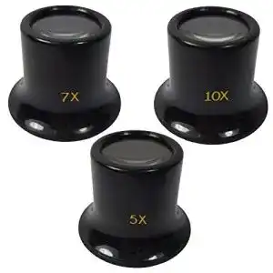Uhrmacherlupe Bagooh Juwelierlupe 3tlg Set mit 20 mm Glaslinse