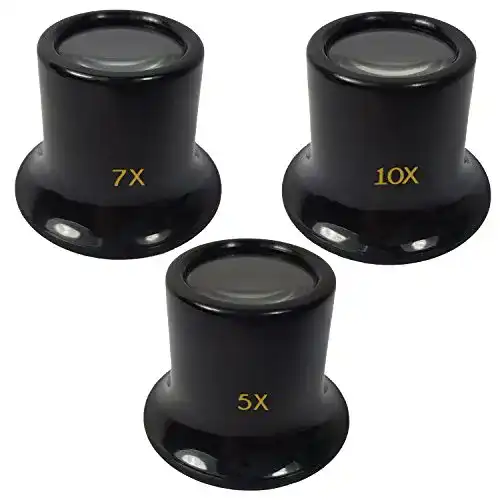 Uhrmacherlupe Bagooh Juwelierlupe 3tlg Set mit 20 mm Glaslinse
