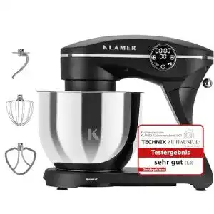 Küchenmaschine KLAMER 1800W, Knetmaschine mit 6 Liter