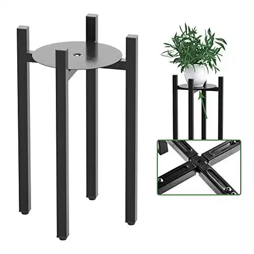 Blumenständer UBRAVOO Pflanzenständer, Schwarzes Metall
