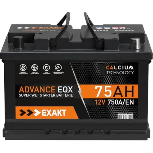 Autobatterie 75Ah EXAKT 12V Starterbatterie