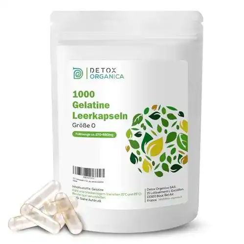 Leerkapseln Detox Organica 0 Gelatine, 1000 Leere Kapseln