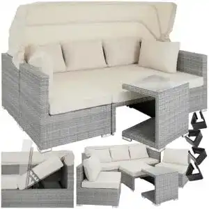 Sonneninsel TecTake 800771 Aluminium Poly Rattan Lounge Set