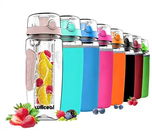 Trinkflasche mit Fruchteinsatz willceal Wasserflasche 945 ml