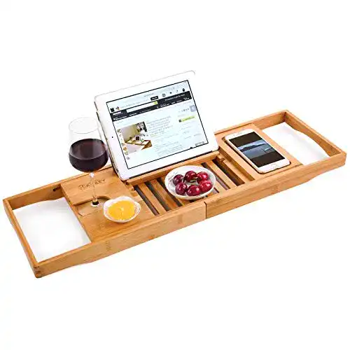 Badewannenablage HANKEY Bambus Caddy Tablett (erweiterbar)