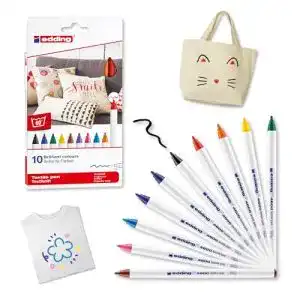 Textilstifte edding 4600 Textilstift – 10 Farben im Set (Fun)