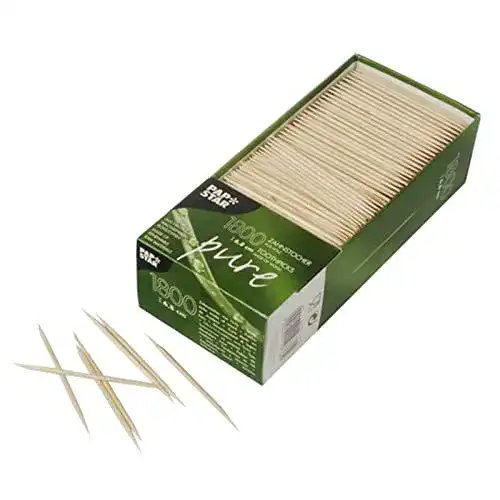 Zahnstocher PAPSTAR, Holz “pure” rund 6,8 cm, 1800 Stück