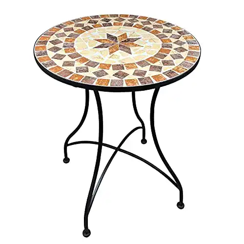 Mosaiktisch dszapaci Mosaik Balkontisch Rund 60 cm Mediterran