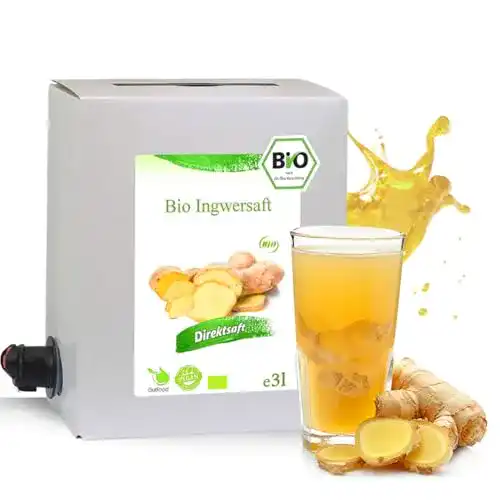 Ingwersaft GutFood 3 Liter Bio, 3 Monate Bio Ingwer Saftkur