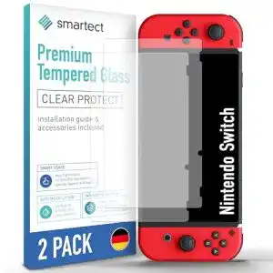 Nintendo-Switch-Schutzfolie smartect Schutzglas 2 Stück, Klar