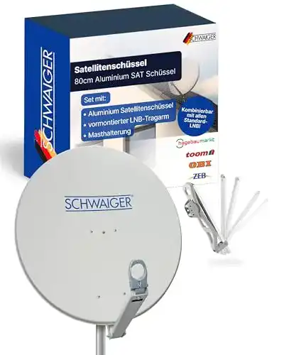 Satellitenschüssel (80 cm) SCHWAIGER -210- Satellitenschüssel