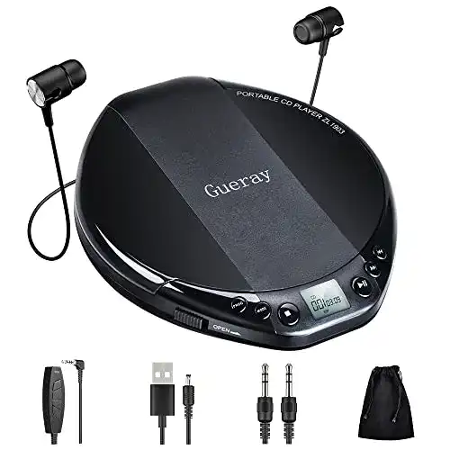 Discman Gueray Tragbarer CD Player HiFi Classic mit Kopfhörer