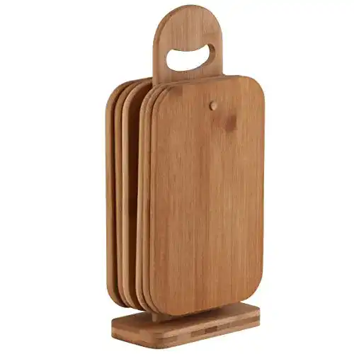Frühstücksbrettchen Holz axentia Schneidebrett-Set 7 teilig